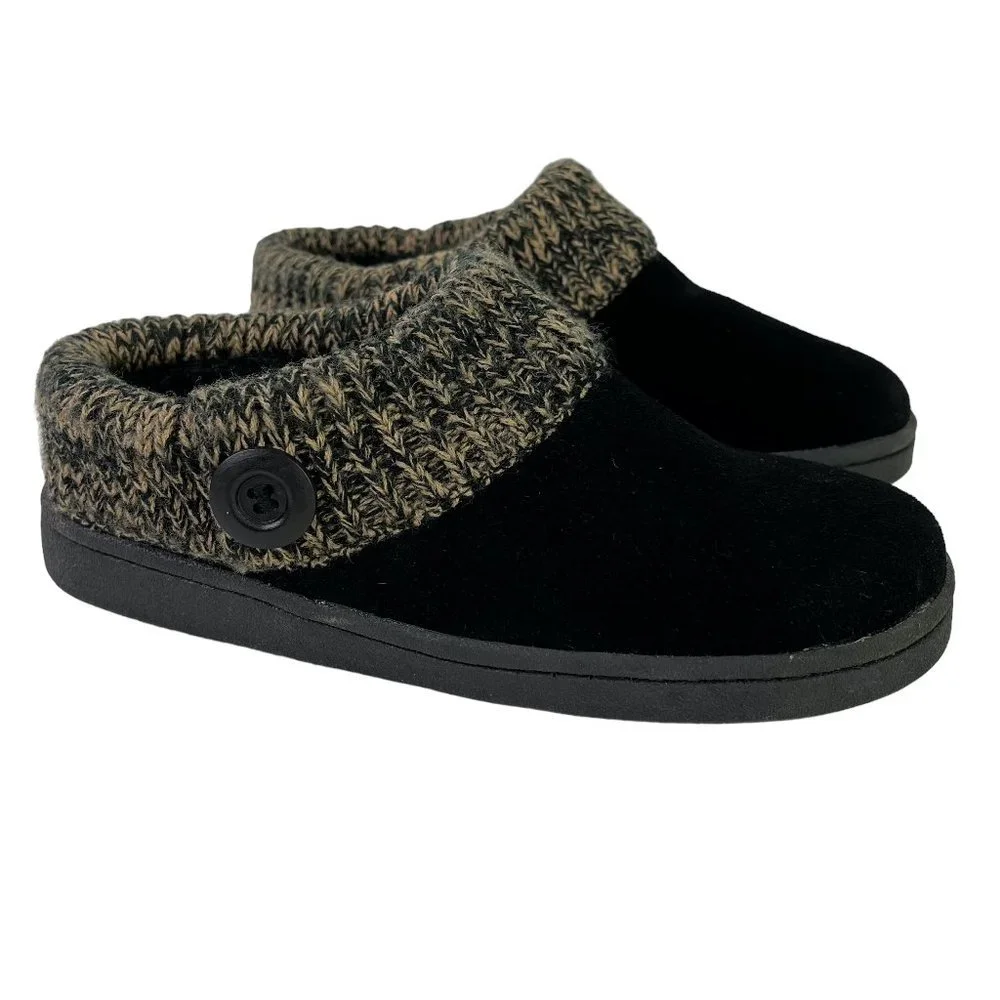 Clarks Women's Black Suede Genuine Leather Mules Slip On Loafers Casual Shoes 8 - Picture 1 of 16